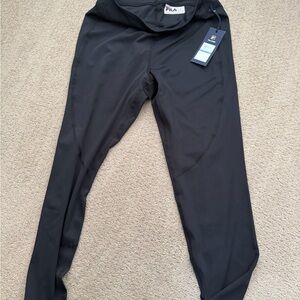Fila Black Women's Performance Leggings with Logo Tag